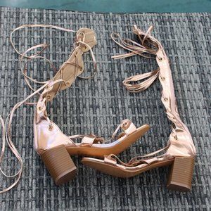 Ashley Stewart Rose Gold Gladiator sandals